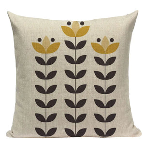 Linen Retro Floral Cushion Covers