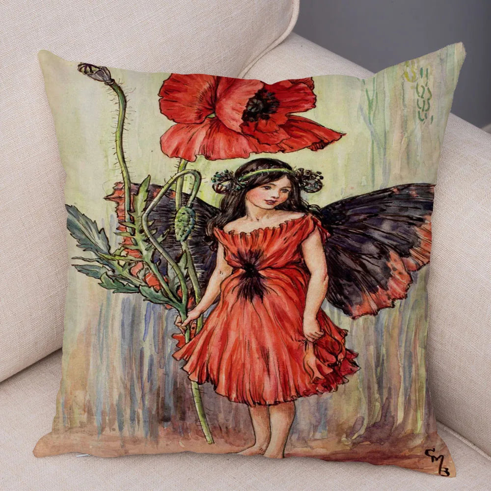 Children's Flower Fairies Cushion Covers 45cm x 45cm