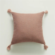 Coral Nordic Style Linen Cushion Covers With Tassels - 45x45 (18inx18in)
