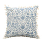 Boho White & Blue Vintage Style Cushion Covers With Tassles