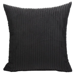 Black Extra Large Broad Corduroy Cushion Covers - 50cm - 70cm