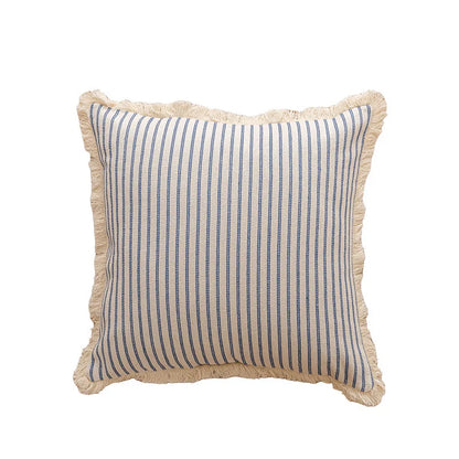 Nordic Vintage Striped Jacquard Tassel Cushion Covers