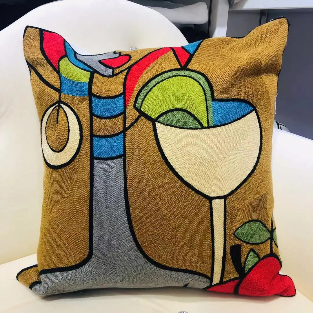 Picasso Embroidery Cushion Covers - 45cm x 45cm or 18in x 18in