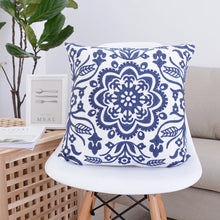 Navy Boho Mandala Embroidery Cushion Covers 45cmx45cm