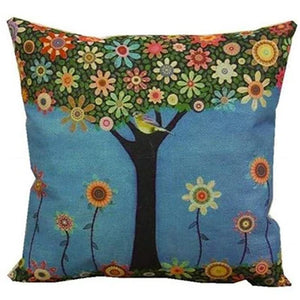 Turquoise Floral Tree of Life Cushion Covers 