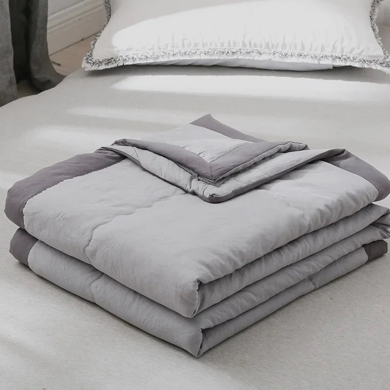 Grey Coloured Quilted Cotton Bedspreads / Sofa Throws