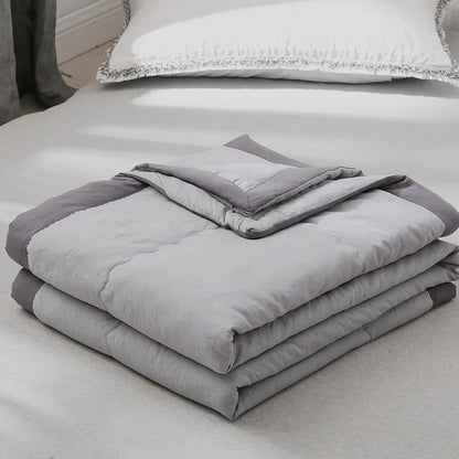 Grey Coloured Quilted Cotton Bedspreads / Sofa Throws