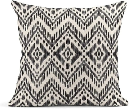 Bohemian Tribal Cushion Covers - Offwhite & Black