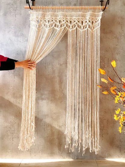 Handmade Cotton Boho Macrame Window or Door Curtains