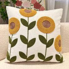 Cute Tufted Floral Cushion Covers with Tassels - sunflower