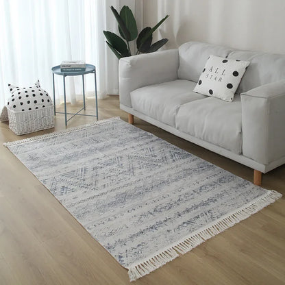 Geometric Nordic Cotton Livingroom Rugs With Fringe