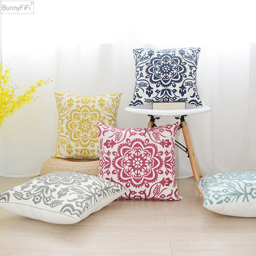 Boho Mandala Embroidery Cushion Covers 45cmx45cm