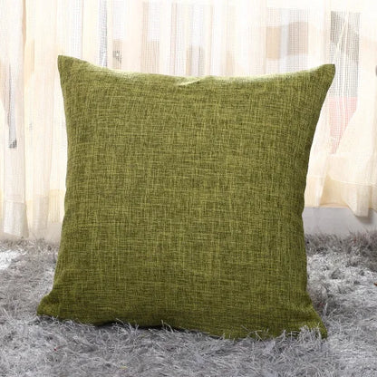 Green Scandinavian Cotton Linen Cushion Covers 18in x 18in 