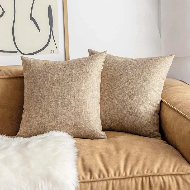 Scandinavian Cotton Linen Cushion Covers 18in x 18in (9 colours)