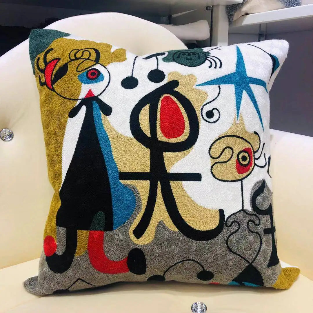 Picasso Embroidery Cushion Covers - 45cm x 45cm or 18in x 18in