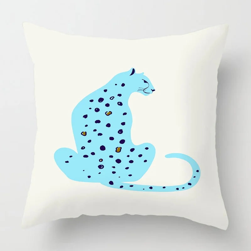 Colourful Abstract Art Leopard Printed Cushion Covers - 2 Sizes
