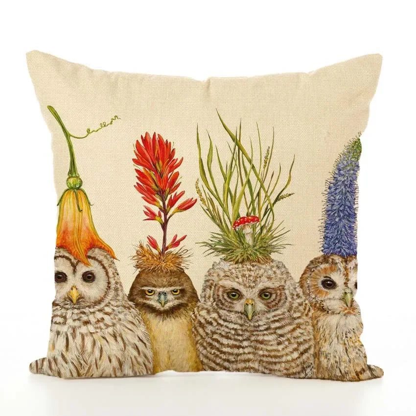 Fun Forest Animal Cushion Covers - owls