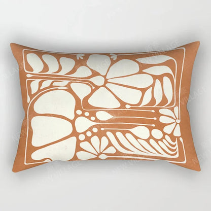 Arty Retro Floral Cushion Covers in Earthy Colours 30*50 cm