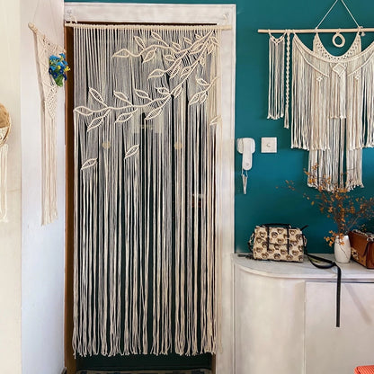 Handmade Cotton Boho Macrame Window or Door Curtains