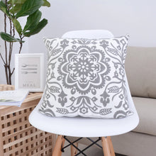 Grey Boho Mandala Embroidery Cushion Covers 45cmx45cm