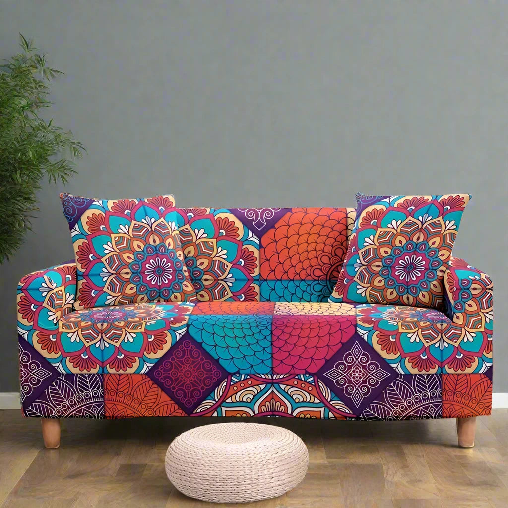 Boho Mandala Print Sofa Covers For 1 - 4 Seaters & L-Shaped Sofas