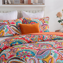 Cotton Colourful Quilted Paisley Cotton Bedspread - 3 Piece Set