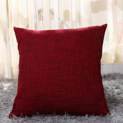 Red Scandinavian Cotton Linen Cushion Covers 18in x 18in 