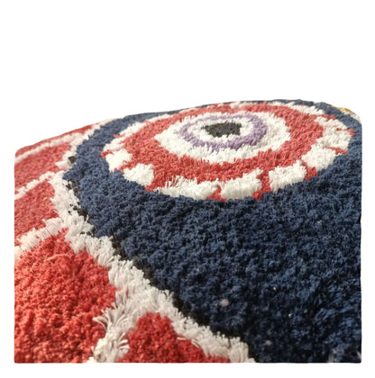 Bright Colour Devil's Eye Tufted Embroidered Cushion Covers With Tassels