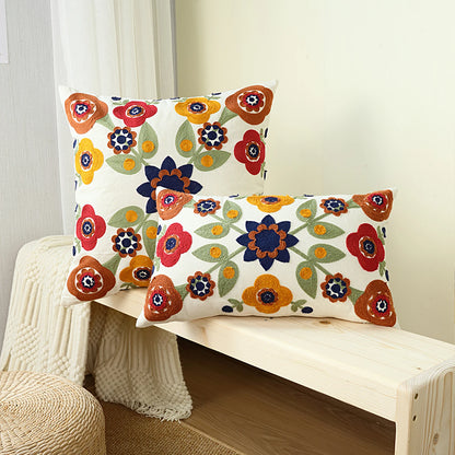 Bright Ethnic Floral Embroidered Cushion Covers - 3 Sizes