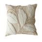 Beige & Cream Tufted and Fluffy Cushion Covers with Leaves