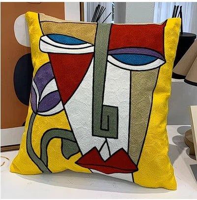 Picasso Embroidery Cushion Covers - 45cm x 45cm or 18in x 18in