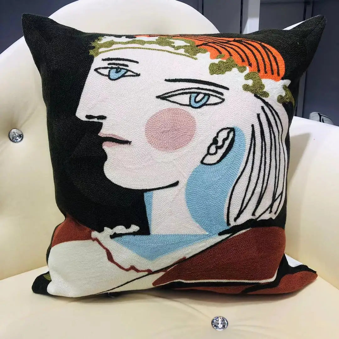 Picasso Embroidery Cushion Covers - 45cm x 45cm or 18in x 18in