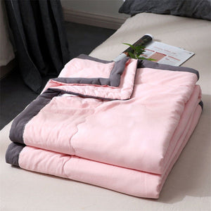 Pink Plain Coloured Quilted Cotton Bedspreads / Sofa Throws