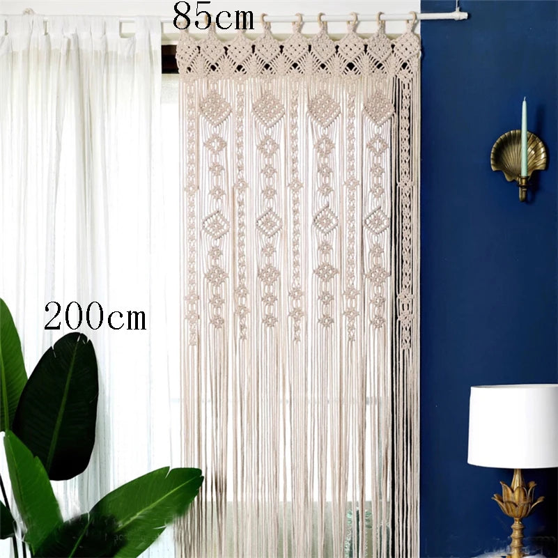 Handmade Cotton Boho Macrame Window or Door Curtains