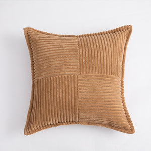 Light brown Cool Corduroy Patchwork Cushion Cover
