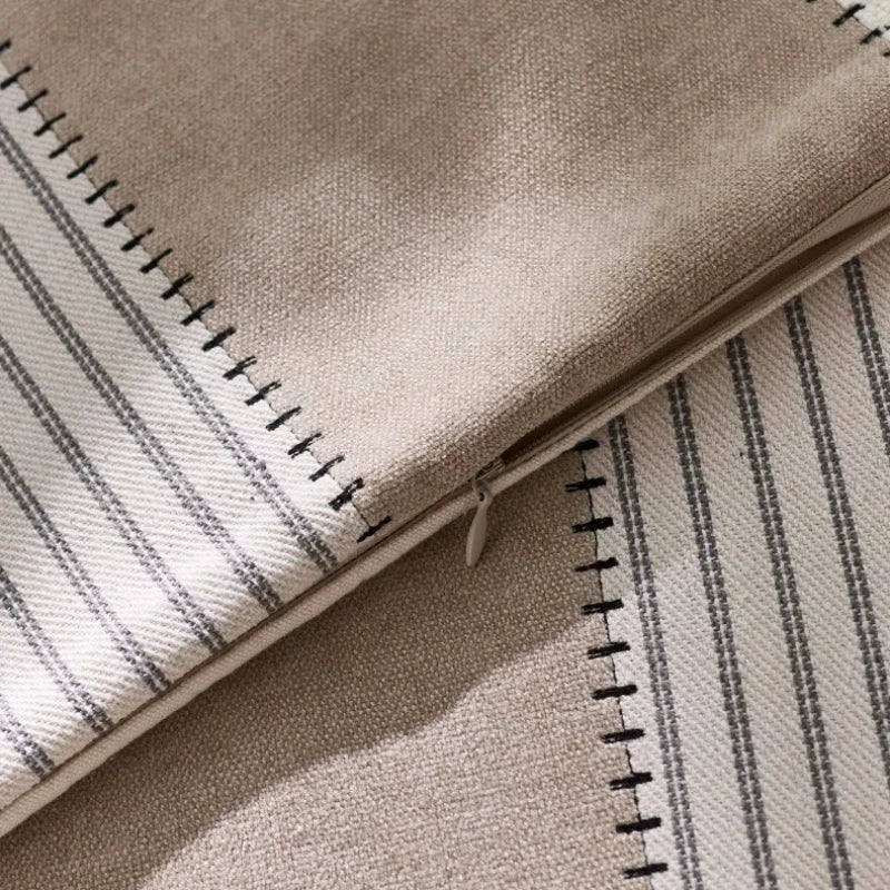 Cool Nordic Beige, Cream & Striped Cushion Covers - 2 Sizes