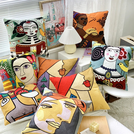 Frida Kahlo Embroidery Cushion Covers 18in x18in (45cm)