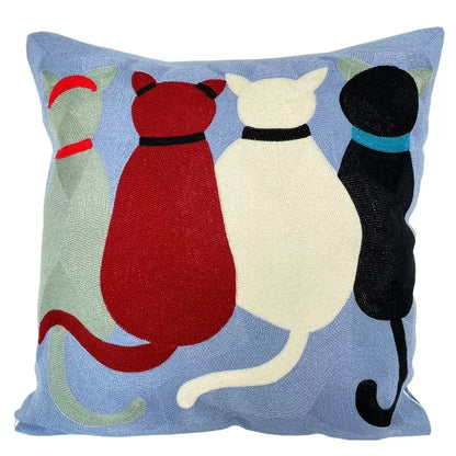 Picasso Cats Embroidered Cushion Covers 18in x 18in (45cm x 45cm)