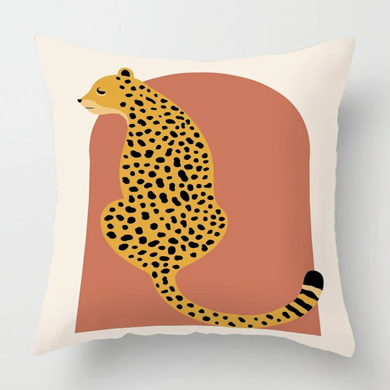Colourful Abstract Art Leopard Printed Cushion Covers - 2 Sizes