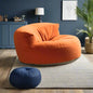 Orange Chic Bean Bag / Chillsack Cover with Back Support (Without filler)