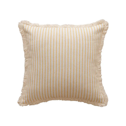 Nordic Vintage Striped Jacquard Tassel Cushion Covers