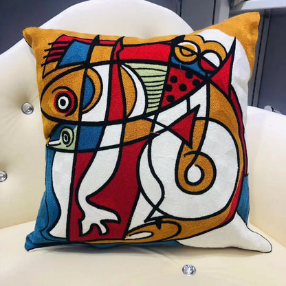 Picasso Embroidery Cushion Covers - 45cm x 45cm or 18in x 18in