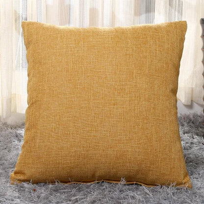 Yellow Scandinavian Cotton Linen Cushion Covers 18in x 18in 
