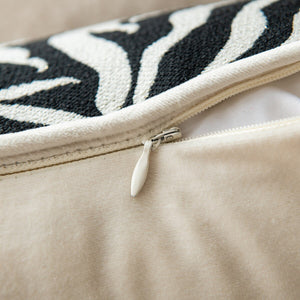 Black and White Zebra Velvet Cushion Covers - 18in x 18in or 12in x 20in