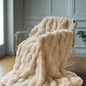 Beige Soft & Fluffy Faux Fur Blankets 