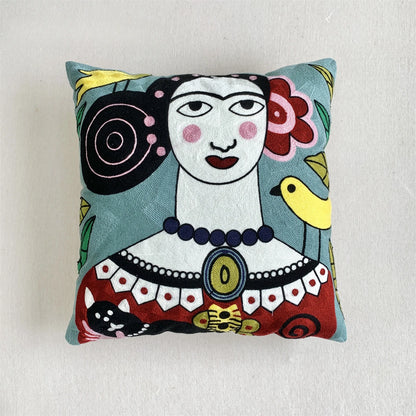 Frida Kahlo Embroidery Cushion Covers 18in x18in (45cm)