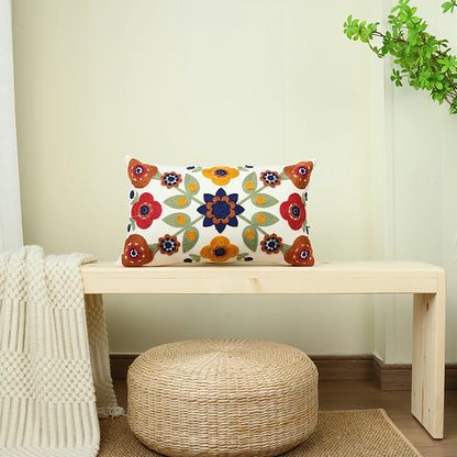 Bright Ethnic Floral Embroidered Cushion Covers - 3 Sizes