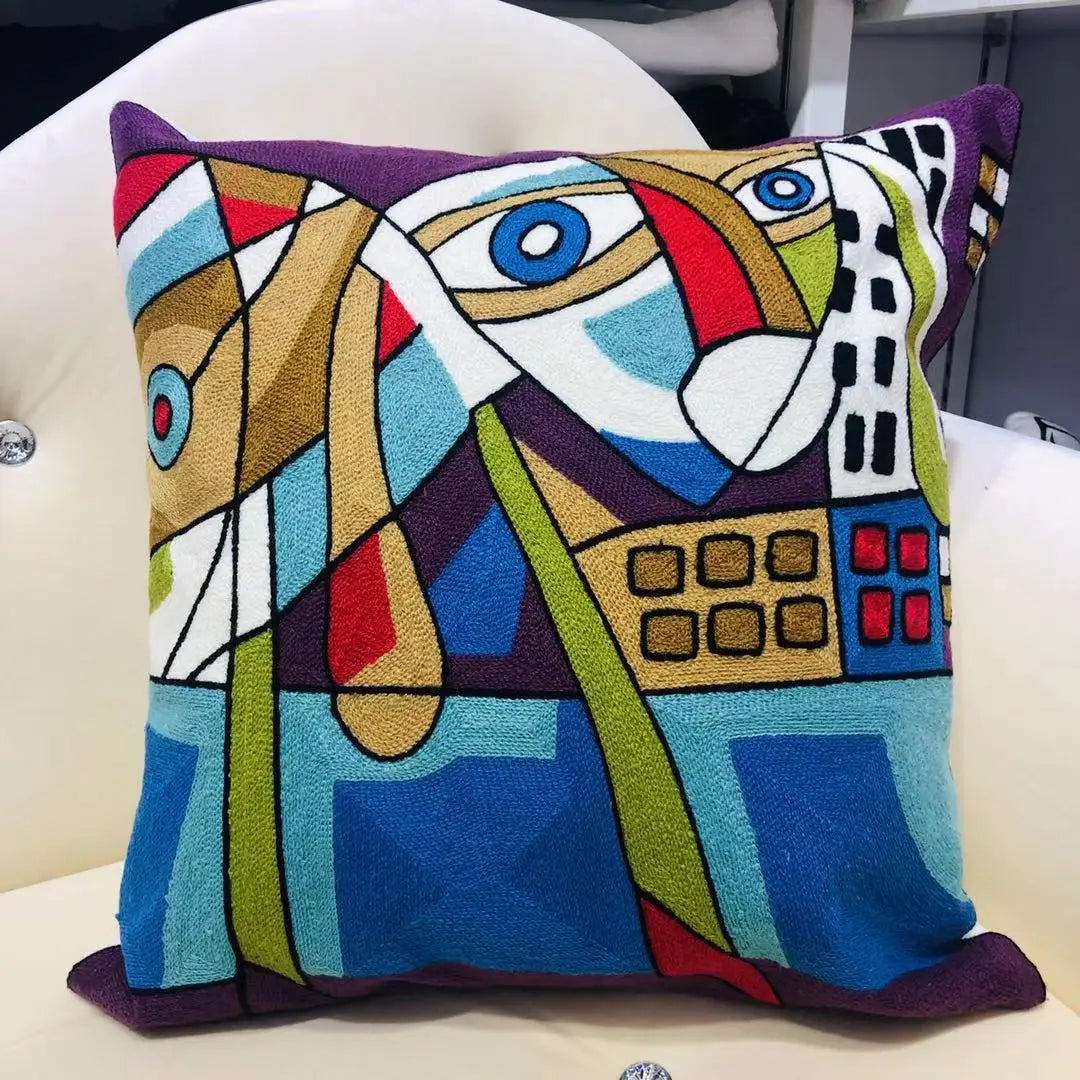 Picasso Embroidery Cushion Covers - 45cm x 45cm or 18in x 18in