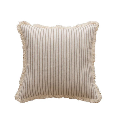 Nordic Vintage Striped Jacquard Tassel Cushion Covers