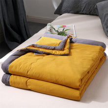 Yellow Plain Coloured Quilted Cotton Bedspreads / Sofa Throws